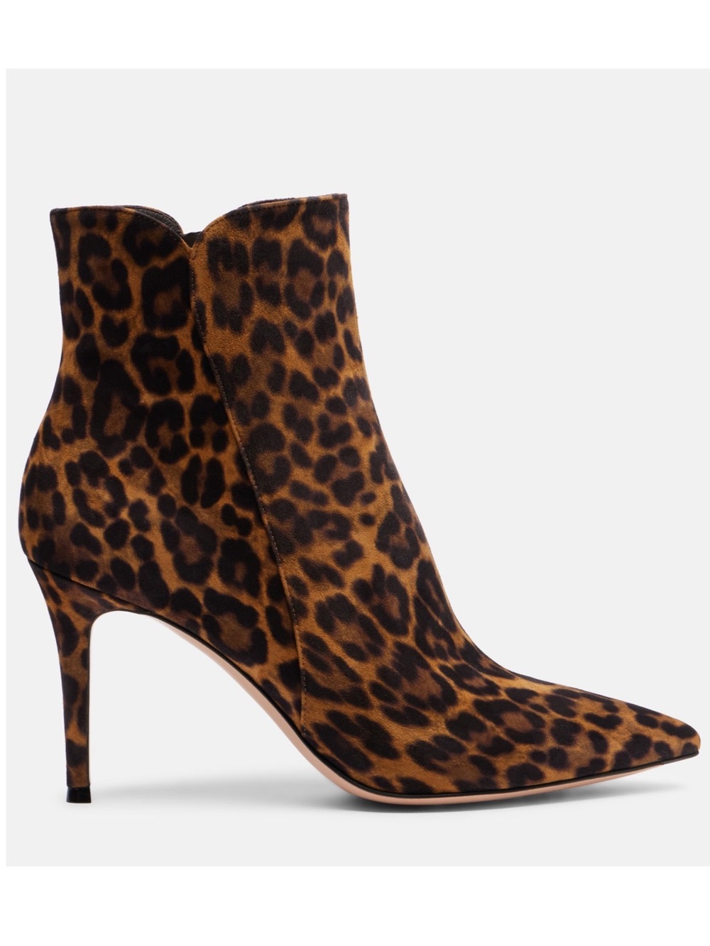 Gianvito Rossi Levy 85 Leopard-Print Suede Ankle Boots, Size 38.5, NWT $1,350